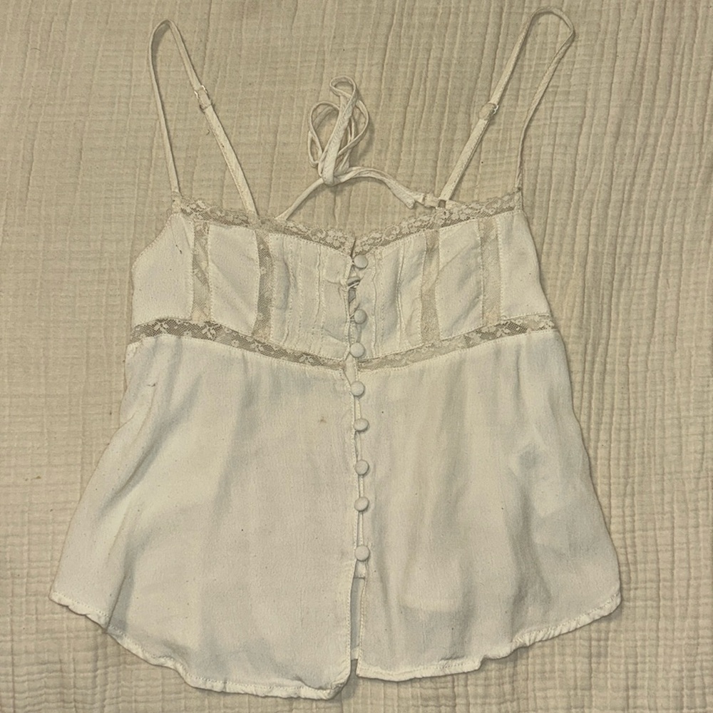 Cream Laced Top